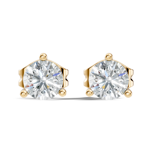 Round Lab Grown Diamond Solitaire Stud Earring - HIGHCARAT DIAMONDS