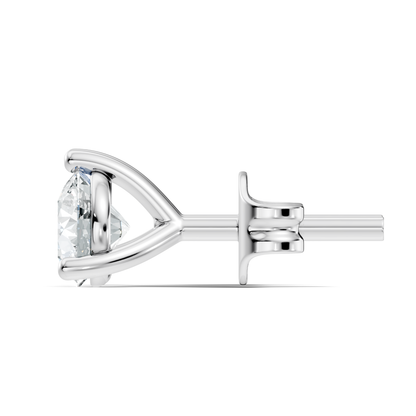 Round Lab Grown Diamond Solitaire Stud Earring - HIGHCARAT DIAMONDS
