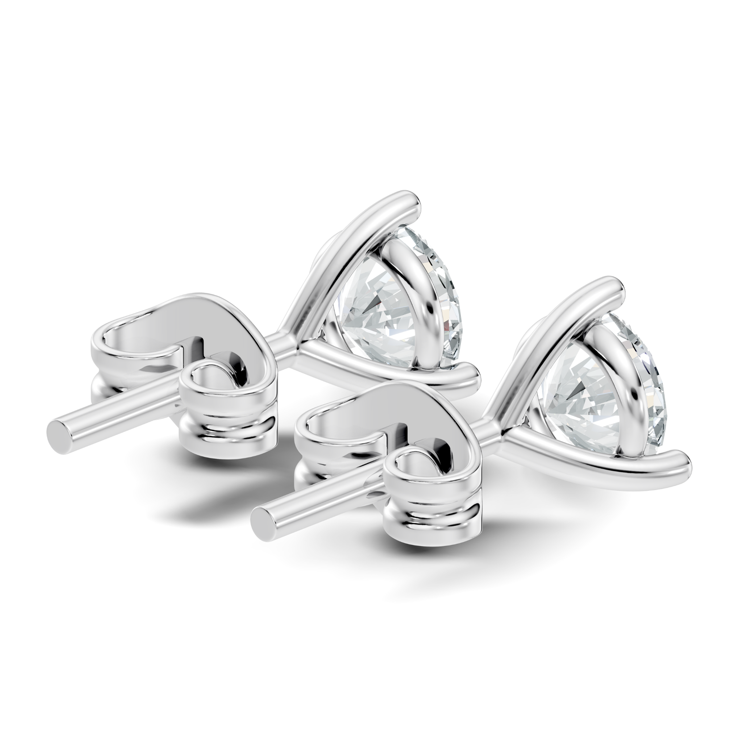 Round Lab Grown Diamond Solitaire Stud Earring - HIGHCARAT DIAMONDS