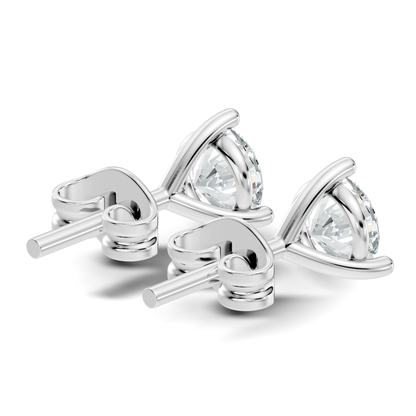 Round Lab Grown Diamond Solitaire Stud Earring - HIGHCARAT DIAMONDS