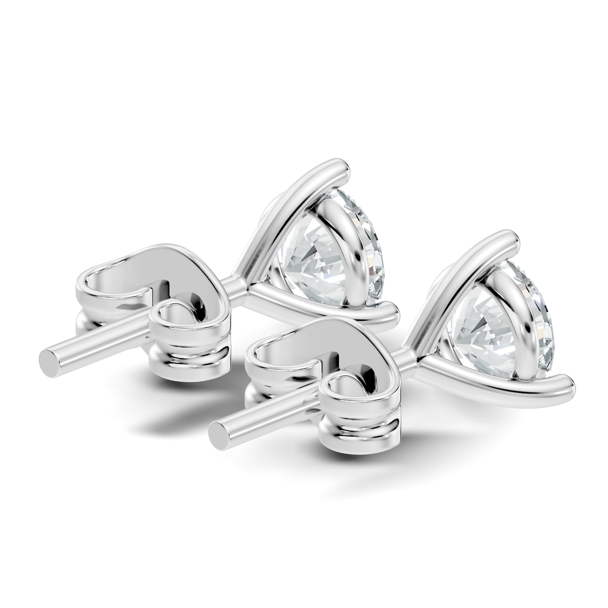 Round Lab Grown Diamond Solitaire Stud Earring - HIGHCARAT DIAMONDS