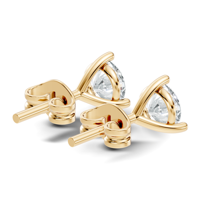 Round Lab Grown Diamond Solitaire Stud Earring - HIGHCARAT DIAMONDS