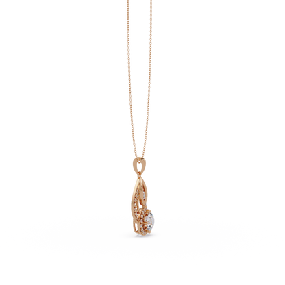 Round Lab Grown Diamond Teardrop Layered Pendant - HIGHCARAT DIAMONDS