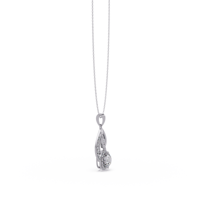 Round Lab Grown Diamond Teardrop Layered Pendant - HIGHCARAT DIAMONDS