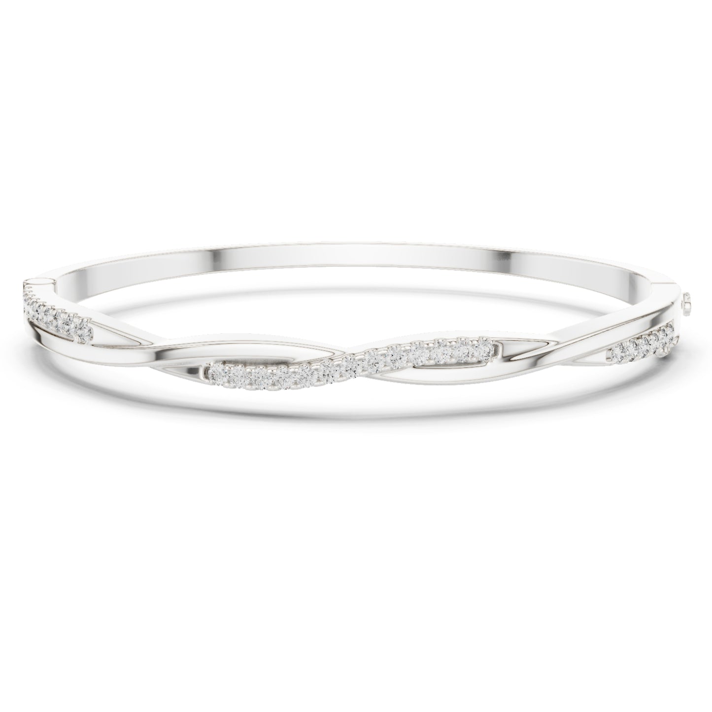 Round Cut Diamond Vintage Elegant Delicate Twisted Stunning 10k Solid Yellow Gold Daily Wear Bangle Bracelet For Women's - HIGHCARAT DIAMONDS