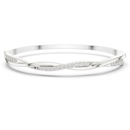 Round Cut Diamond Vintage Elegant Delicate Twisted Stunning 10k Solid Yellow Gold Daily Wear Bangle Bracelet For Women's - HIGHCARAT DIAMONDS