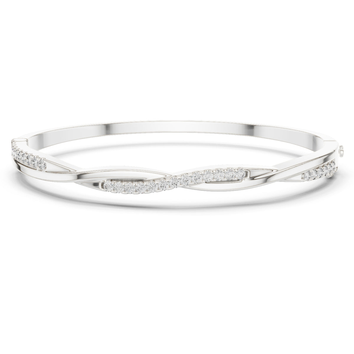 Round Cut Diamond Vintage Elegant Delicate Twisted Stunning 10k Solid Yellow Gold Daily Wear Bangle Bracelet For Women's - HIGHCARAT DIAMONDS