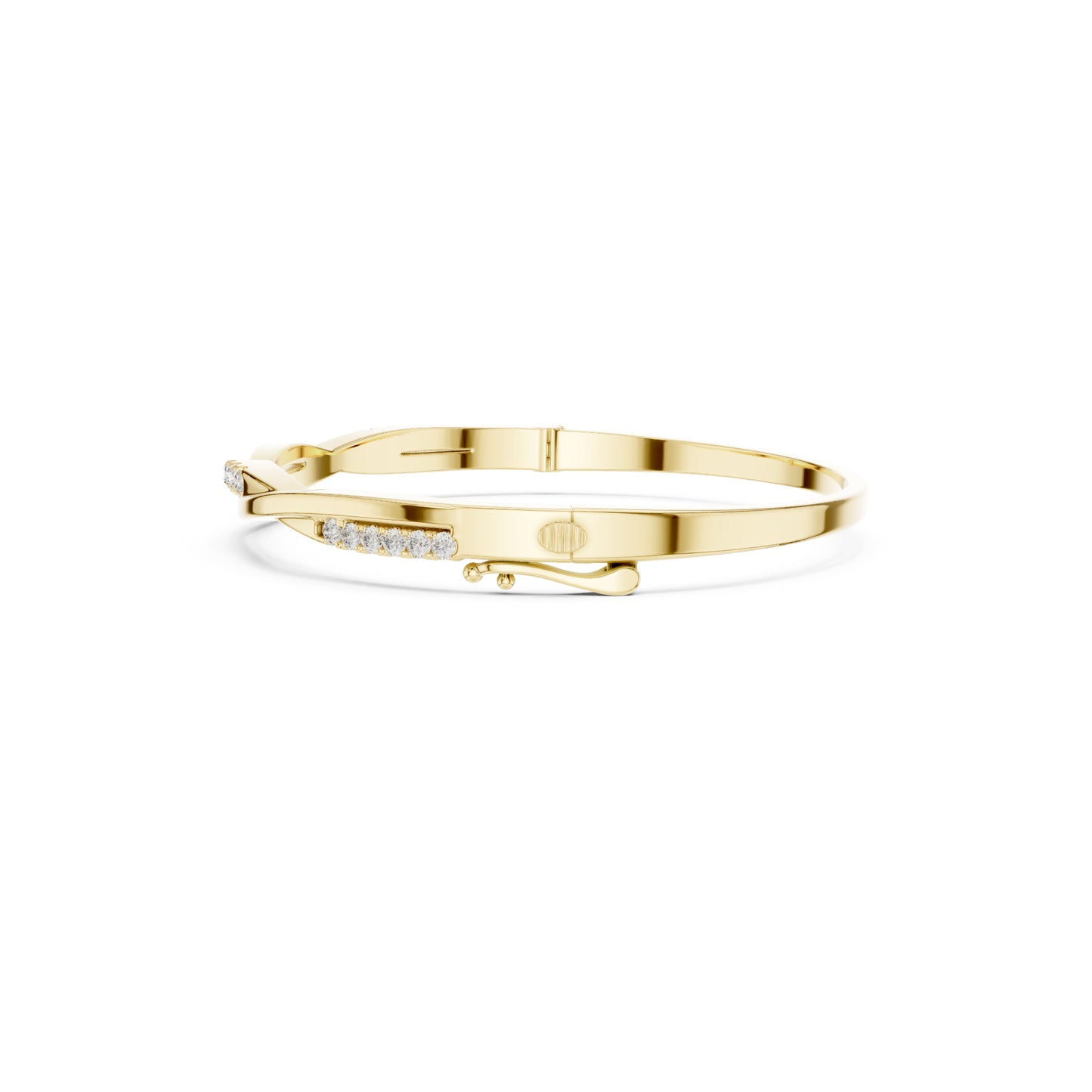 Round Cut Diamond Vintage Elegant Delicate Twisted Stunning 10k Solid Yellow Gold Daily Wear Bangle Bracelet For Women's - HIGHCARAT DIAMONDS