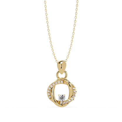 Round Lab Grown Diamond Twisted Circle Pendant - HIGHCARAT DIAMONDS