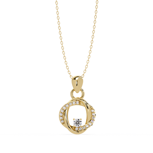 Round Lab Grown Diamond Twisted Circle Pendant - HIGHCARAT DIAMONDS