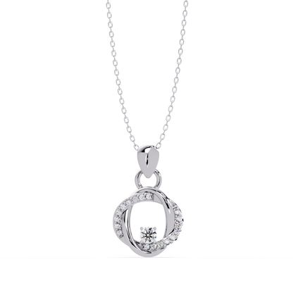 Round Lab Grown Diamond Twisted Circle Pendant - HIGHCARAT DIAMONDS