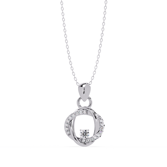 Round Lab Grown Diamond Twisted Circle Pendant - HIGHCARAT DIAMONDS