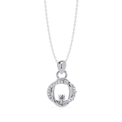 Round Lab Grown Diamond Twisted Circle Pendant - HIGHCARAT DIAMONDS