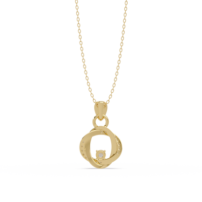 Round Lab Grown Diamond Twisted Circle Pendant - HIGHCARAT DIAMONDS