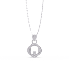 Round Lab Grown Diamond Twisted Circle Pendant - HIGHCARAT DIAMONDS