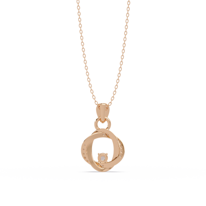 Round Lab Grown Diamond Twisted Circle Pendant - HIGHCARAT DIAMONDS