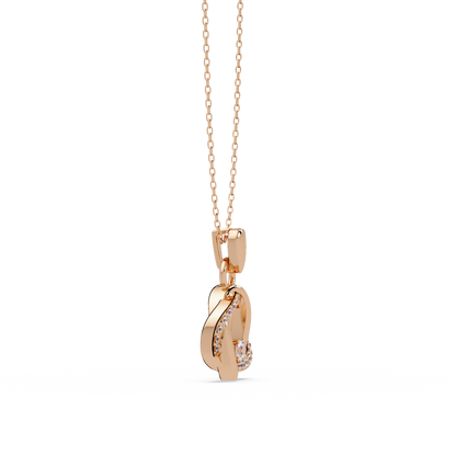Round Lab Grown Diamond Twisted Circle Pendant - HIGHCARAT DIAMONDS