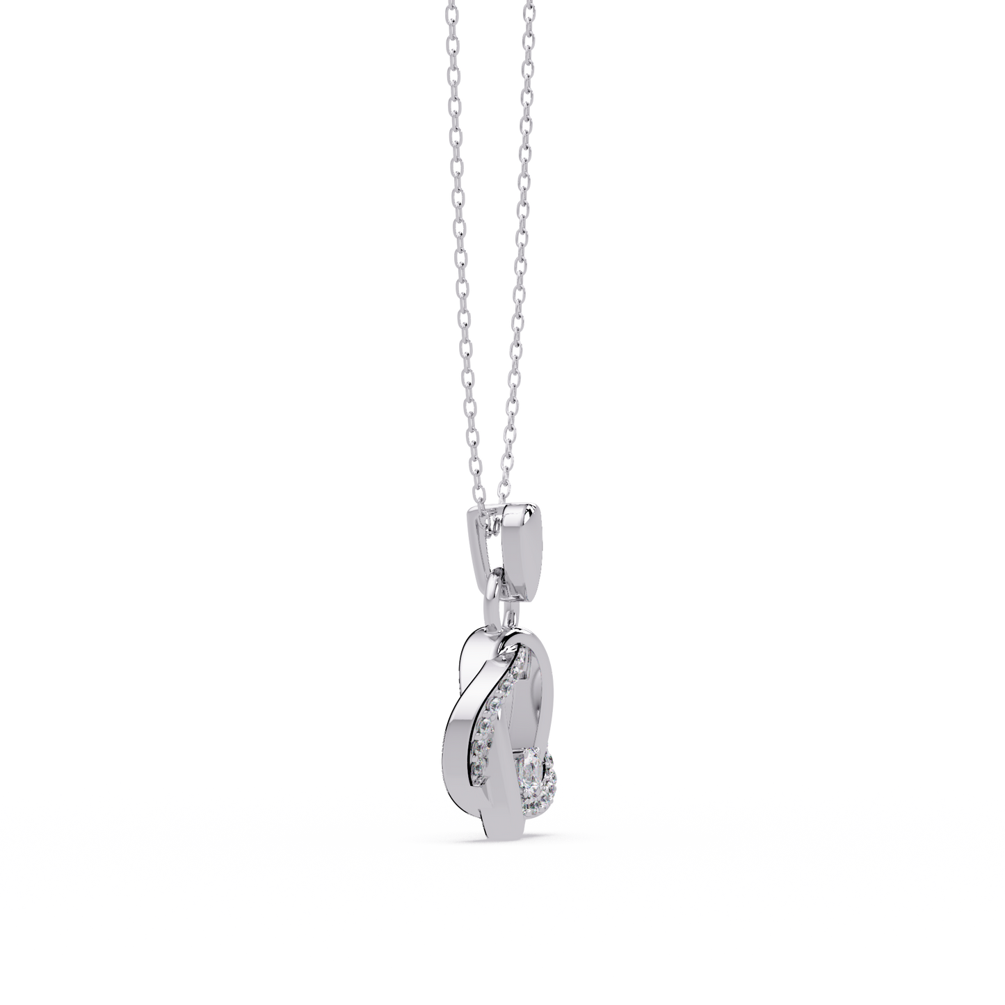 Round Lab Grown Diamond Twisted Circle Pendant - HIGHCARAT DIAMONDS