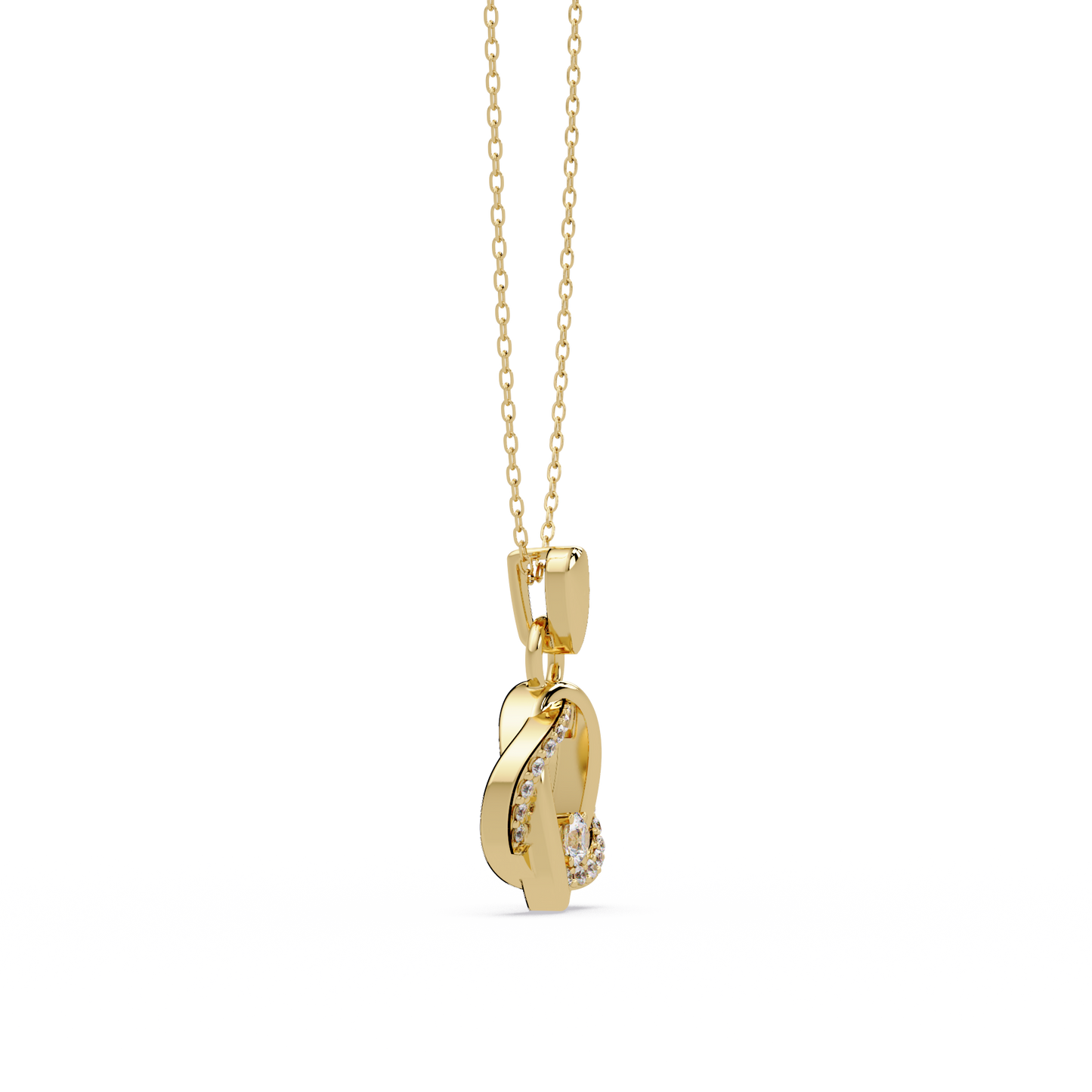 Round Lab Grown Diamond Twisted Circle Pendant - HIGHCARAT DIAMONDS