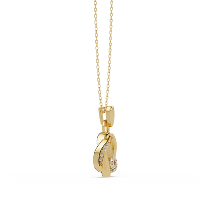 Round Lab Grown Diamond Twisted Circle Pendant - HIGHCARAT DIAMONDS