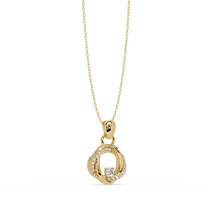 Round Lab Grown Diamond Twisted Circle Pendant - HIGHCARAT DIAMONDS