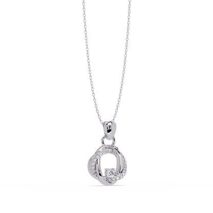Round Lab Grown Diamond Twisted Circle Pendant - HIGHCARAT DIAMONDS