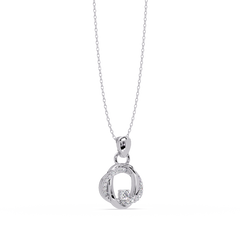 Round Lab Grown Diamond Twisted Circle Pendant - HIGHCARAT DIAMONDS