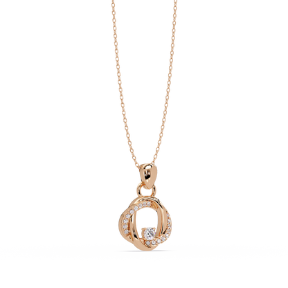 Round Lab Grown Diamond Twisted Circle Pendant - HIGHCARAT DIAMONDS