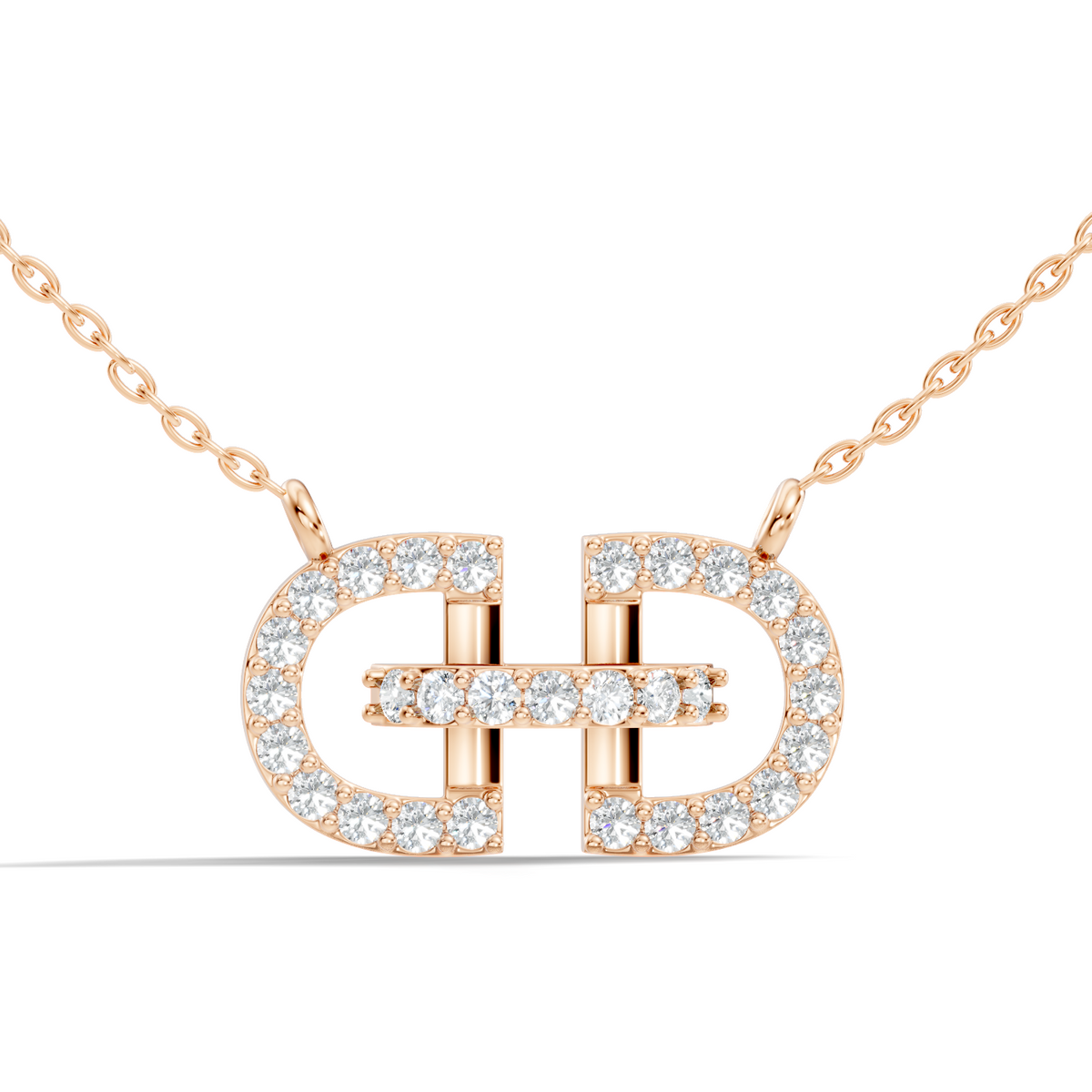 Elegant Interlocking Round Diamond Pendant in 14K Yellow Gold Stylish Jewelry - HIGHCARAT DIAMONDS