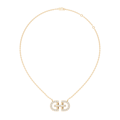 Elegant Interlocking Round Diamond Pendant in 14K Yellow Gold Stylish Jewelry - HIGHCARAT DIAMONDS
