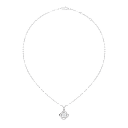 Minimalist Round Cut Diamond Pendant in 14K White Gold Eco-Friendly Anniversary Gift - HIGHCARAT DIAMONDS