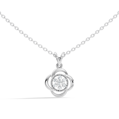 Minimalist Round Cut Diamond Pendant in 14K White Gold Eco-Friendly Anniversary Gift - HIGHCARAT DIAMONDS