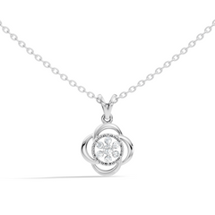 Minimalist Round Cut Diamond Pendant in 14K White Gold Eco-Friendly Anniversary Gift - HIGHCARAT DIAMONDS