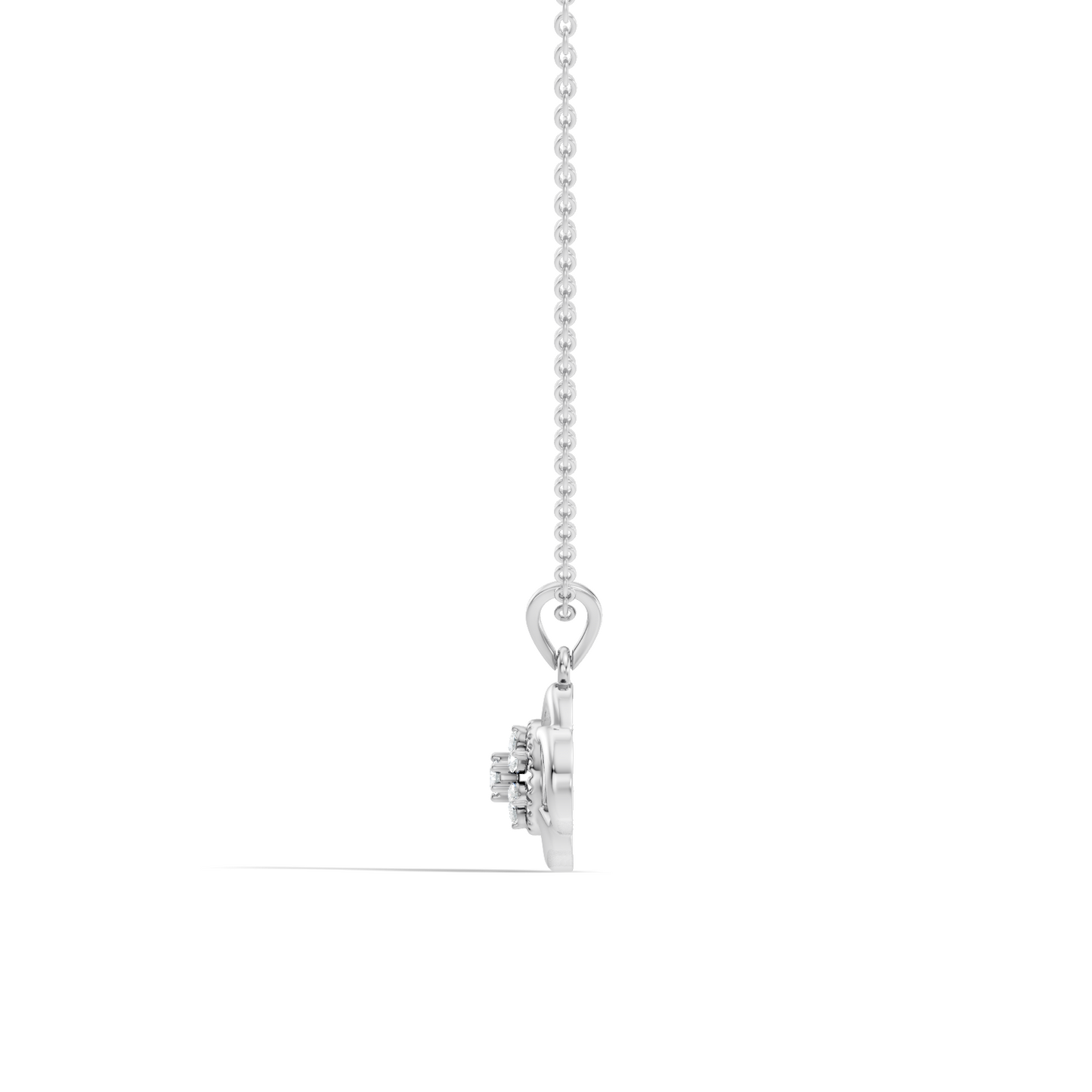 Minimalist Round Cut Diamond Pendant in 14K White Gold Eco-Friendly Anniversary Gift - HIGHCARAT DIAMONDS