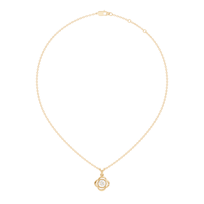 Minimalist Round Cut Diamond Pendant in 14K White Gold Eco-Friendly Anniversary Gift - HIGHCARAT DIAMONDS