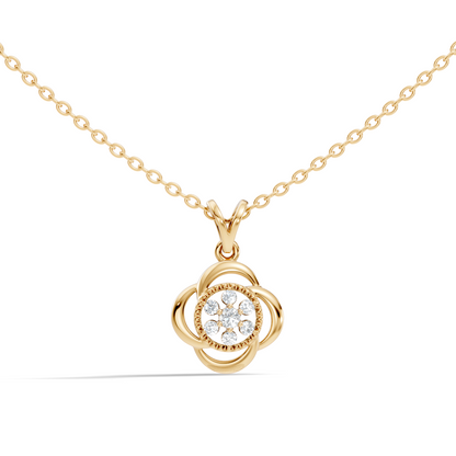 Minimalist Round Cut Diamond Pendant in 14K White Gold Eco-Friendly Anniversary Gift - HIGHCARAT DIAMONDS