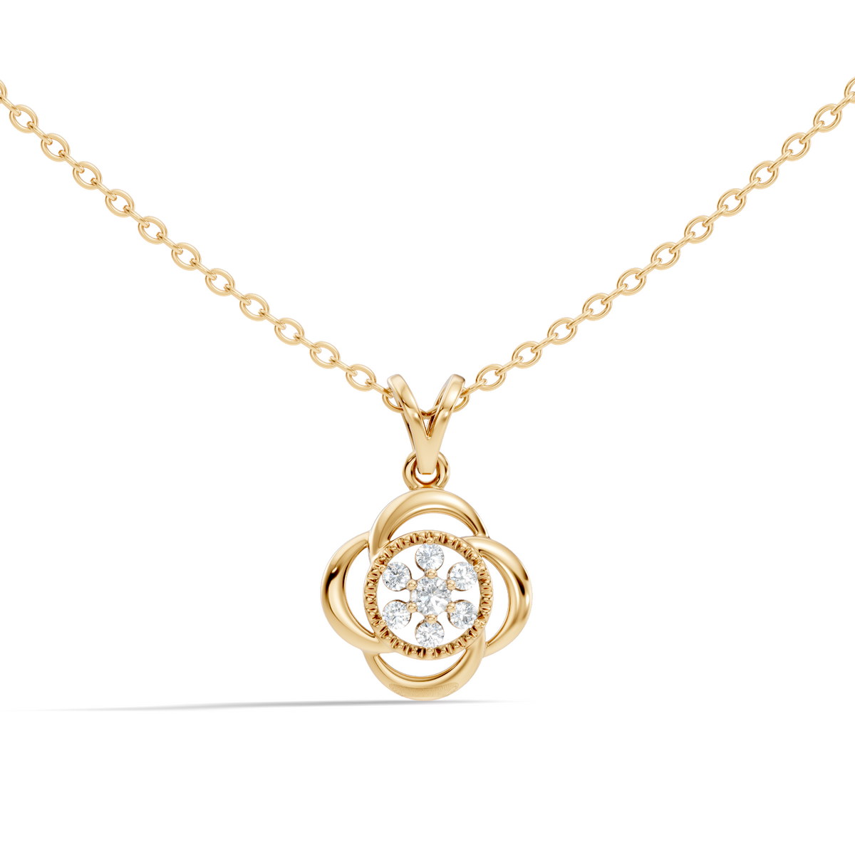 Minimalist Round Cut Diamond Pendant in 14K White Gold Eco-Friendly Anniversary Gift - HIGHCARAT DIAMONDS