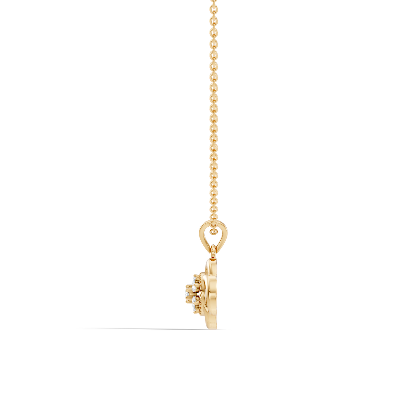Minimalist Round Cut Diamond Pendant in 14K White Gold Eco-Friendly Anniversary Gift - HIGHCARAT DIAMONDS