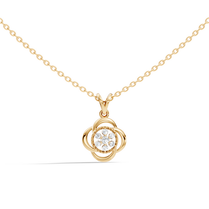 Minimalist Round Cut Diamond Pendant in 14K White Gold Eco-Friendly Anniversary Gift - HIGHCARAT DIAMONDS