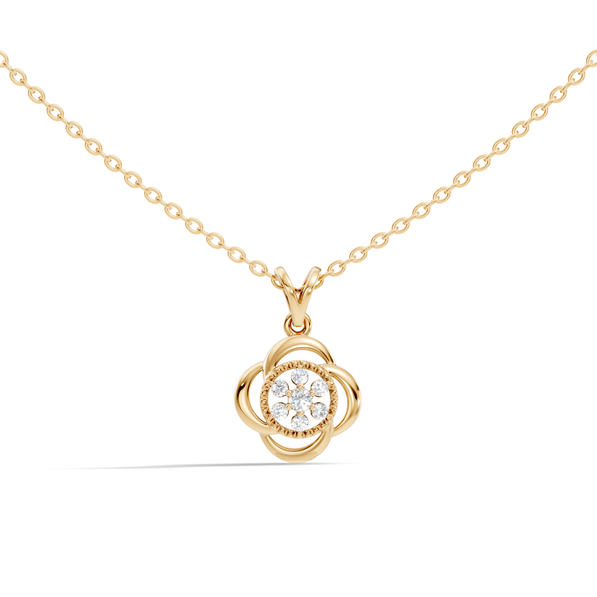 Minimalist Round Cut Diamond Pendant in 14K White Gold Eco-Friendly Anniversary Gift - HIGHCARAT DIAMONDS