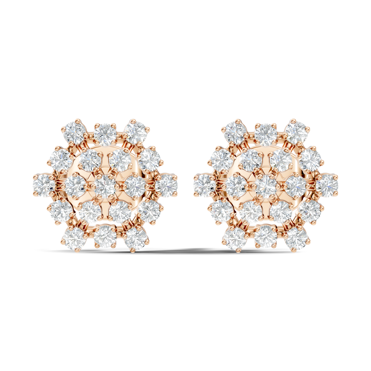 Elegant Vintage Round Diamond  Stud Earrings In 14K Gold Perfect Gift for Her - HIGHCARAT DIAMONDS