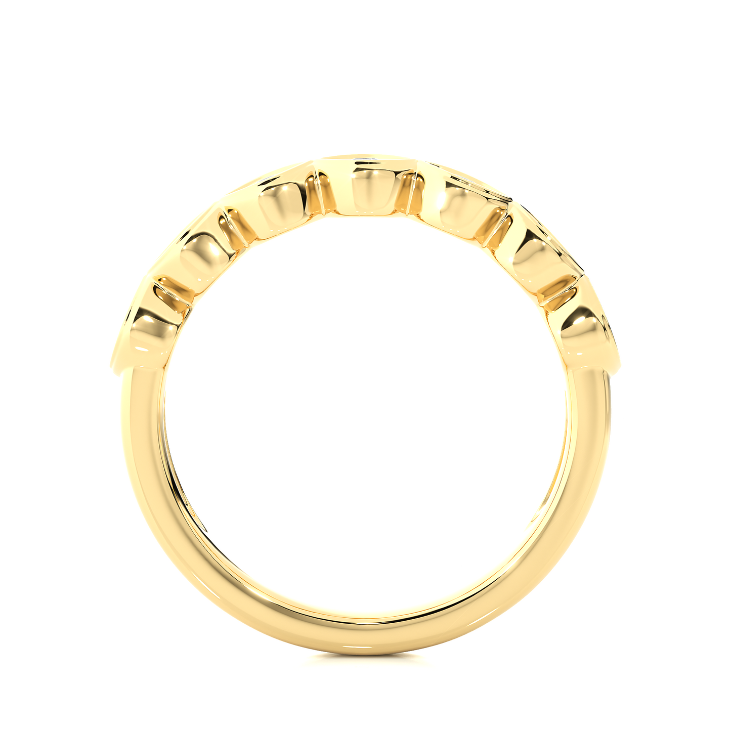 Round Lab-Grown Diamond Wedding Band Stunning Bezel Set Band For Women's In 18KT Solid Gold - HIGHCARAT DIAMONDS