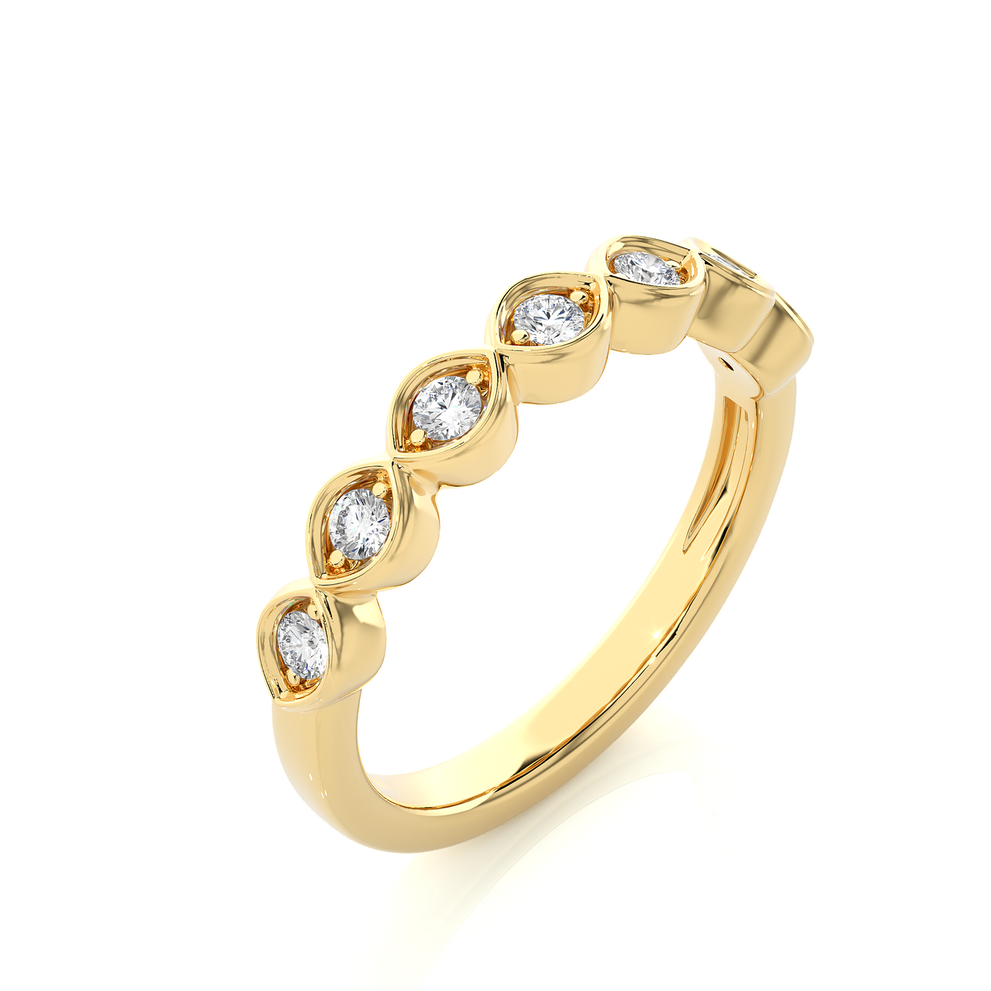 Round Lab-Grown Diamond Wedding Band Stunning Bezel Set Band For Women's In 18KT Solid Gold - HIGHCARAT DIAMONDS