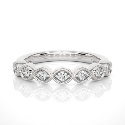 Round Lab-Grown Diamond Wedding Band Stunning Bezel Set Band For Women's In 18KT Solid Gold - HIGHCARAT DIAMONDS