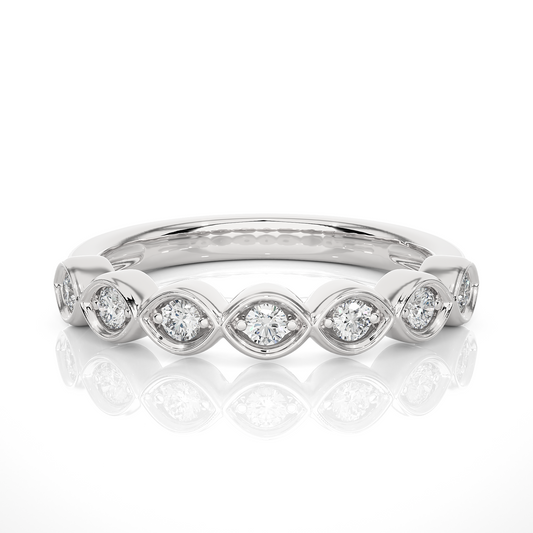 Round Lab-Grown Diamond Wedding Band Stunning Bezel Set Band For Women's In 18KT Solid Gold - HIGHCARAT DIAMONDS