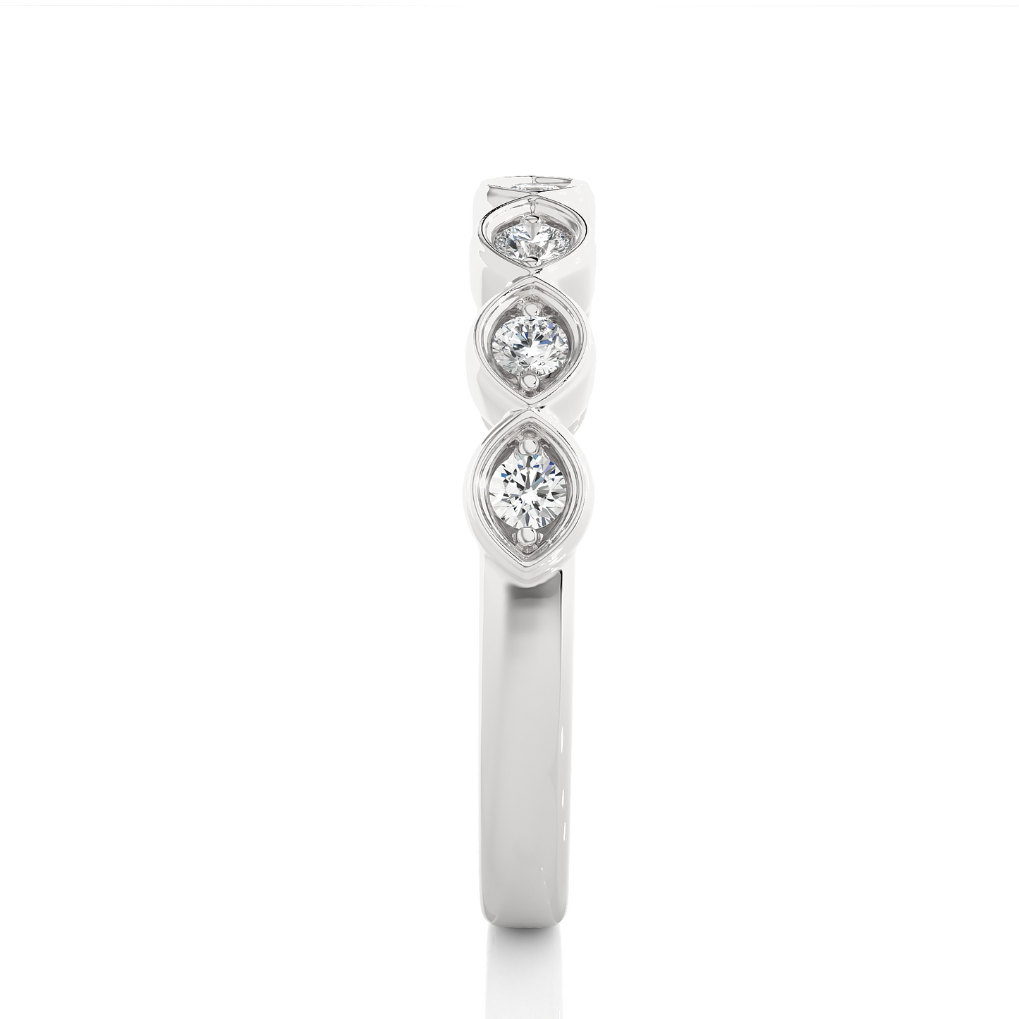 Round Lab-Grown Diamond Wedding Band Stunning Bezel Set Band For Women's In 18KT Solid Gold - HIGHCARAT DIAMONDS
