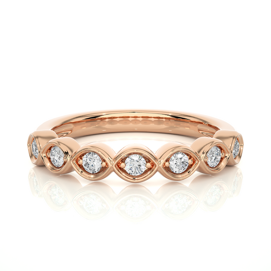 Round Lab-Grown Diamond Wedding Band Stunning Bezel Set Band For Women's In 18KT Solid Gold - HIGHCARAT DIAMONDS