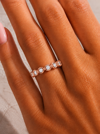 Round Lab-Grown Diamond Wedding Band Stunning Bezel Set Band For Women's In 18KT Solid Gold - HIGHCARAT DIAMONDS