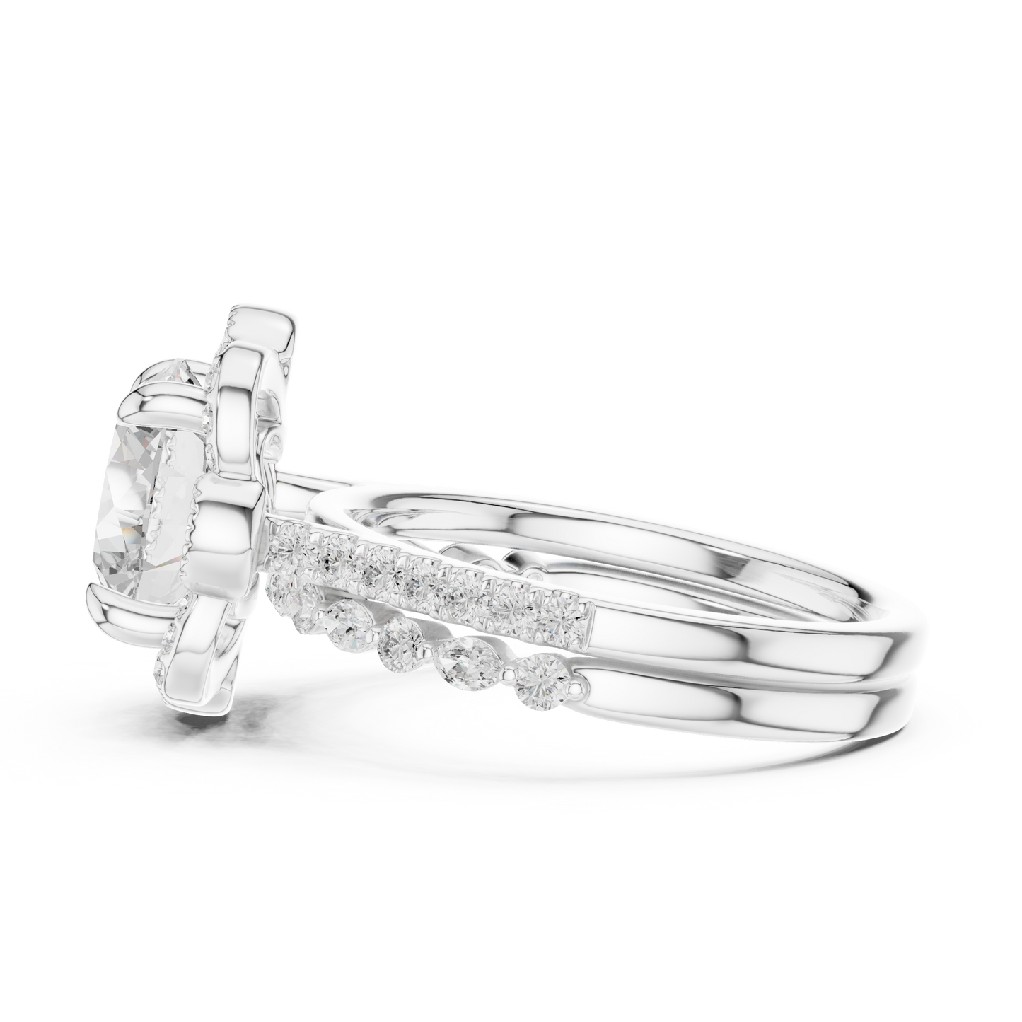3.65Ct Round, Marquise Cut Top Grade Lab Grown Diamond Vintage Minimalist Dainty Classic Engagement Ring - HIGHCARAT DIAMONDS