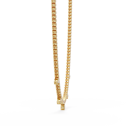Round Lab-Grown Drop Tennis Diamond Necklace in Rose Gold - HIGHCARAT DIAMONDS